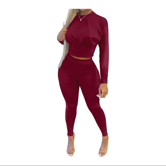 Solid Color 2 Piece Outfits for Women - Picture 1 of 1